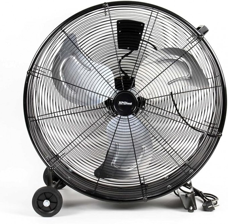 Trommelventilator Standventilator Windmaschine 60 cm 180 W mit Kabel und Rollen 3 Geschwindigkeiten – 3