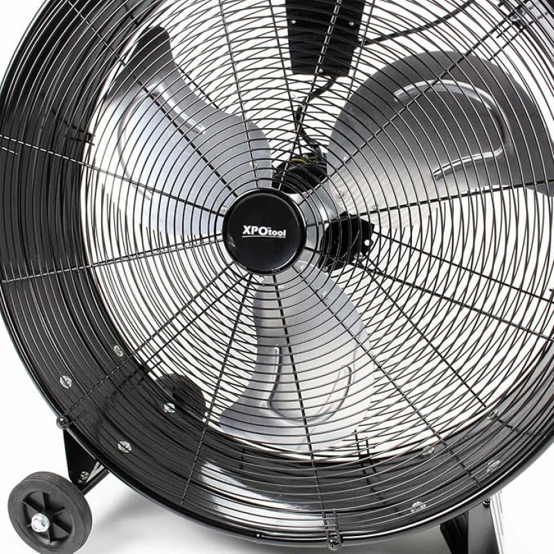Trommelventilator Standventilator Windmaschine 60 cm 180 W mit Kabel und Rollen 3 Geschwindigkeiten – 5