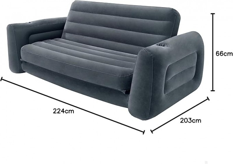 Schlafsofa aufblasbar Gästebett Strandbett Campingbett Campingcouch 2-Sitzer Vinyl 203 x 224 x 66 cm – 4