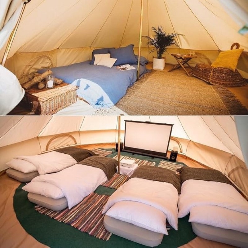 Glockenzelt 5 m Jurte Luxus Glamping Familien-Camping Baumwoll-Canvas im Freien wasserdicht – 5