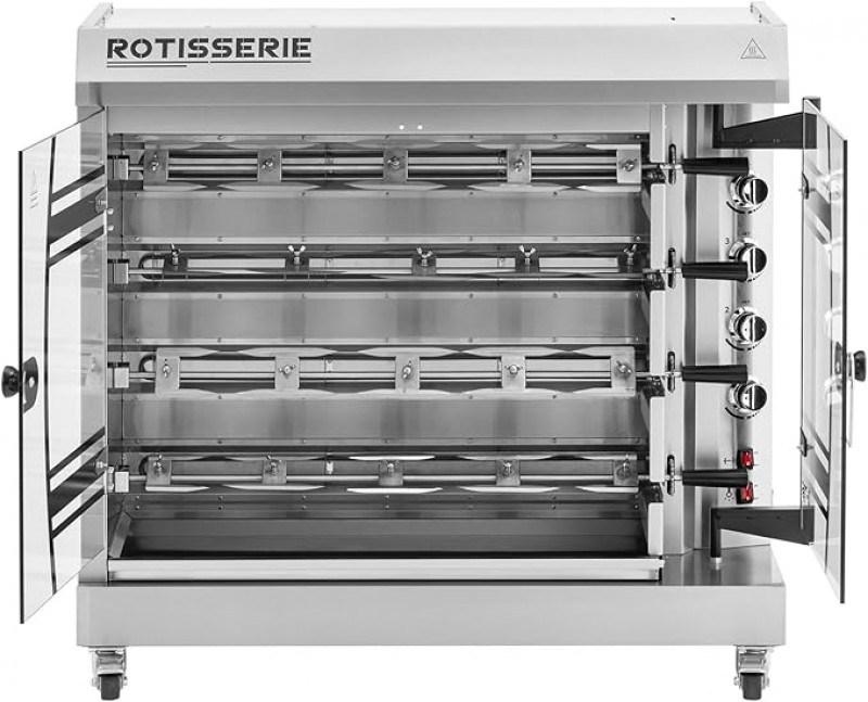 Hähnchengrill Geflügelgrill Drehspieß Drehspießgrill Spießbratengrill elektrisch 4 Spieße Beleuchtun – 5