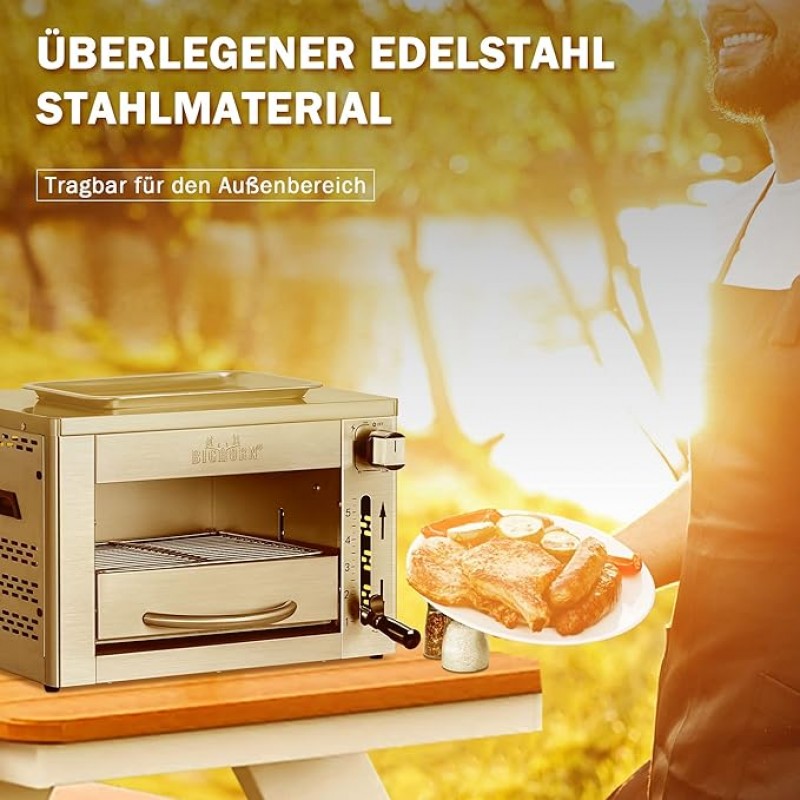 Steakgrill Infrarot tragbarer Gasgrill 870°C perfekt für Steak Picknick BBQ 33 x 45 x 30 cm – 5