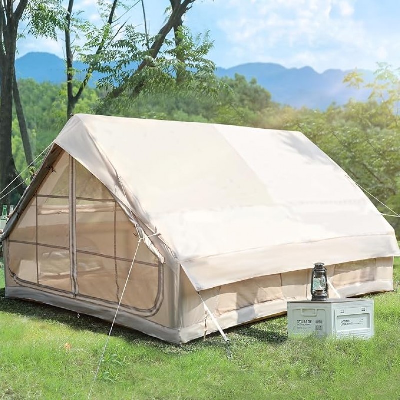 Glampingzelt aufblasbar 400 x 300 x 210 cm aufblasbares Campingzelt für 4–8 Personen großes Zelt – 2