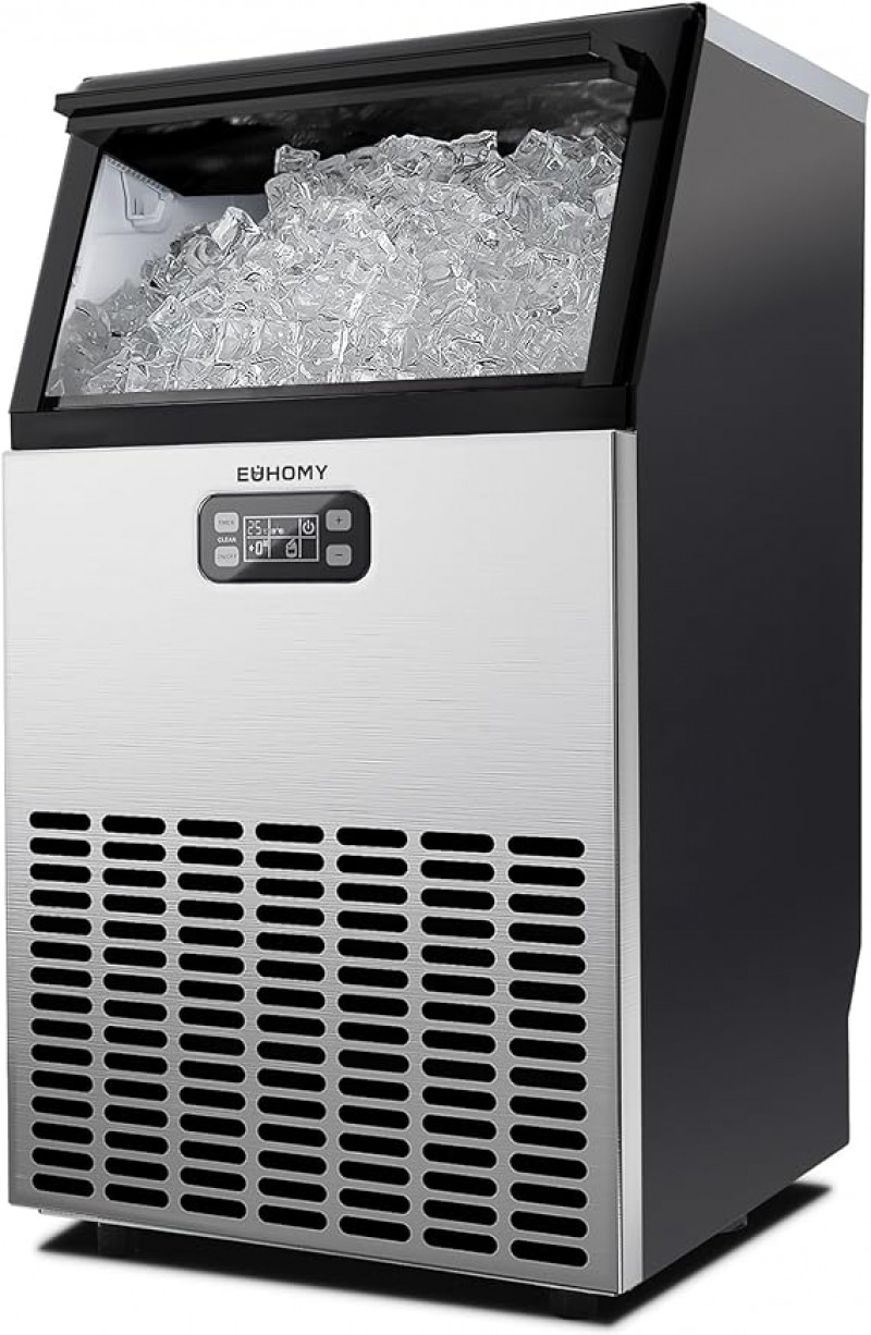 Eiswürfelbereiter Eiswürfelmaschine Eismaschine 180 Eiswürfel/Std kommerziell 45 kg/24 h Edelstahl – 2