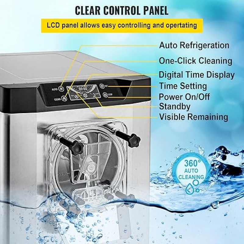 Harteismaschine kommerziell Eismaschine Streicheis 16-20 L/h Eiscreme 1400 W mit intelligentem LCD – 5
