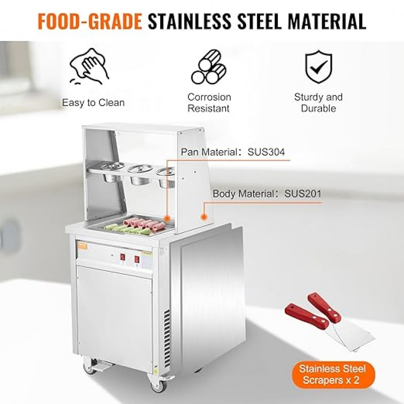 Eismaschine zum Frittieren Eisbereiter von Eisrollen quadratische 14 x 14 Zoll große Pfanne – 5