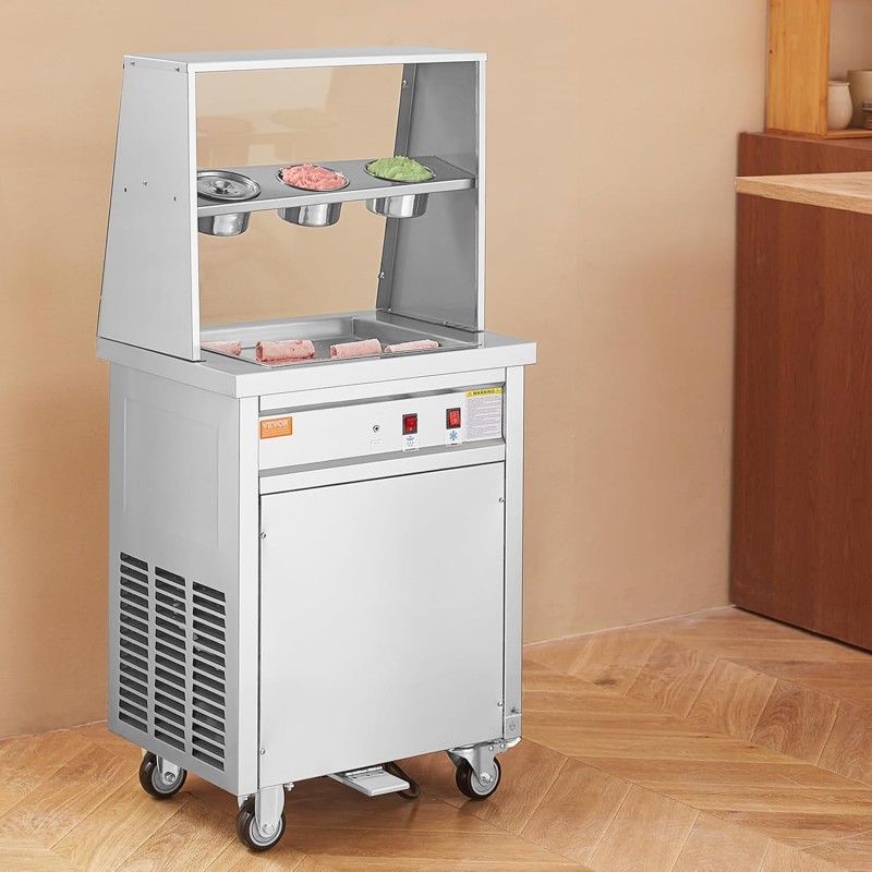 Eismaschine zum Frittieren Eisbereiter von Eisrollen quadratische 14 x 14 Zoll große Pfanne – Thumbnail 7
