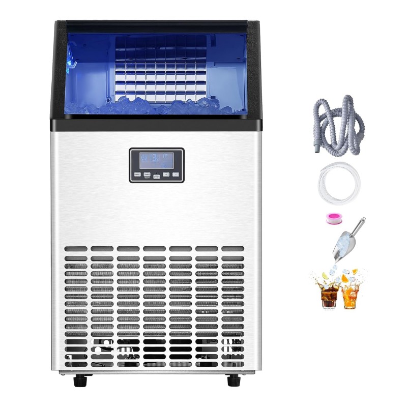Eiswürfelmaschine gewerblich Eiswürfelbereiter Eismaschine 50 kg/Tag mit 17 kg Speicherkapazität 45  – Thumbnail 9