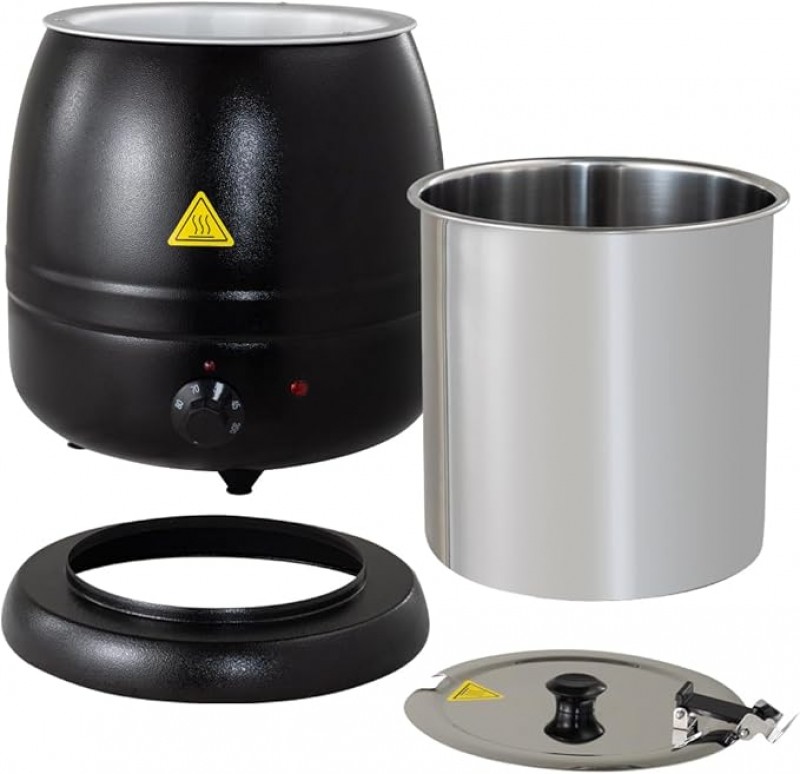 Suppentopf Topf Kochtopf Soßentopf elektrisch bis 95 °C 10 Liter schwarz Gastronomiebedarf – 2