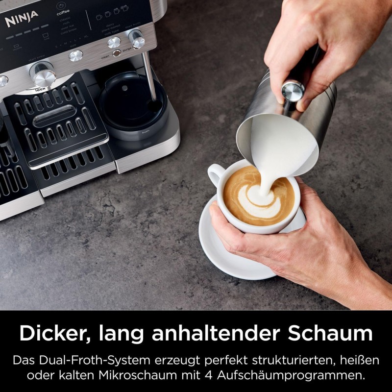 Ninja Kaffeeautomat Luxe 3-in-1-Kaffeemaschine mit Mahlwerk und Aufschäumer für Latte Cappuccino – Thumbnail 6