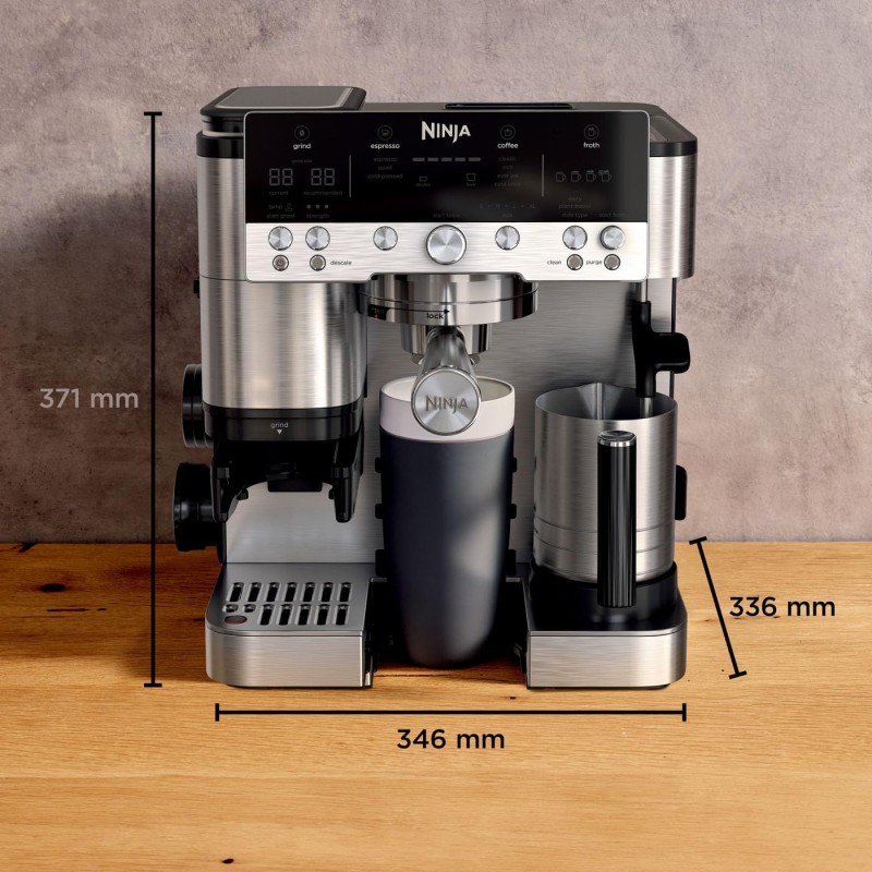 Ninja Kaffeeautomat Luxe 3-in-1-Kaffeemaschine mit Mahlwerk und Aufschäumer für Latte Cappuccino – Thumbnail 8