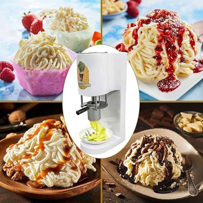 Spaghettieis Maschine Nudeleis Maschine Softeis 80 W Eismaschine für professionelles Spaghettieis – Thumbnail 6