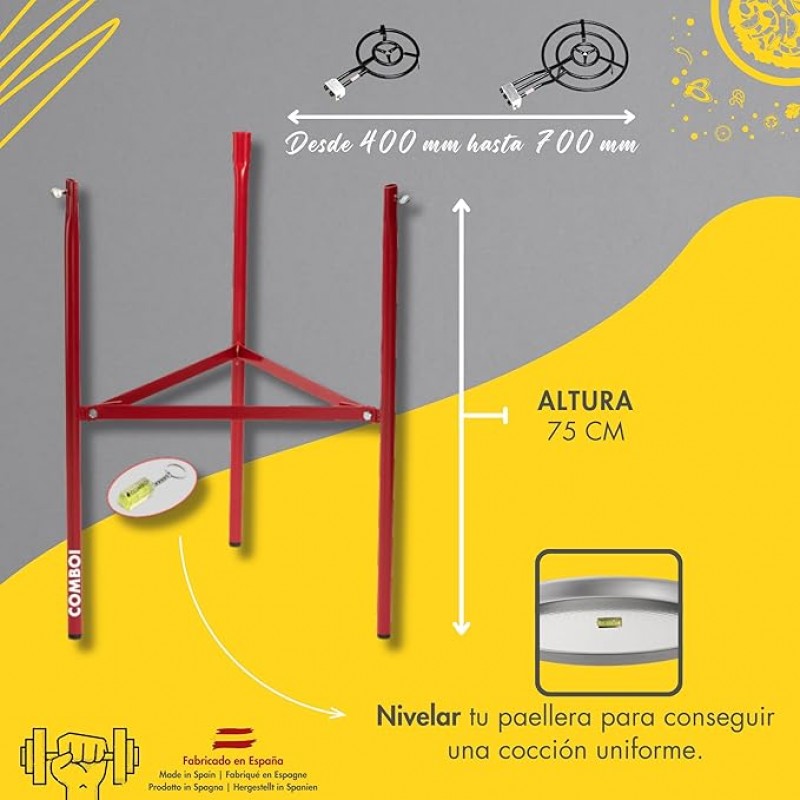 Paella-Set Paella-Brenner-Set Butangas 70 cm Paella-Pfanne 90 cm Gasregler Schlauchhalterung – 3