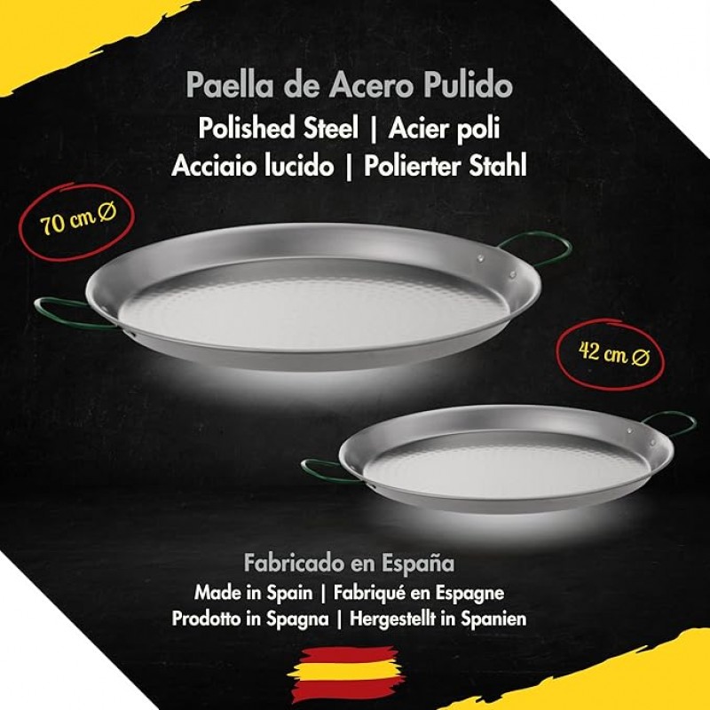 Paella-Set Paella-Brenner-Set Butangas 70 cm Paella-Pfanne 90 cm Gasregler Schlauchhalterung – 4