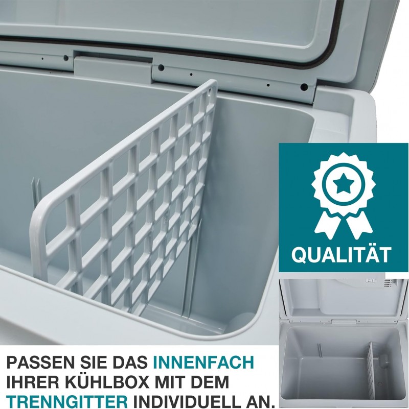 Kühlbox 40L mit Kühl- und Heizfunktion elektrische Kühlbox mit Rollen 230V &amp; 12V Stromanschluss für  – Thumbnail 6