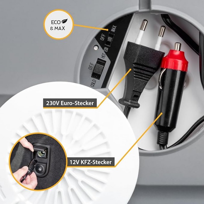 Minikühlschrank Kühlbox 45L elektrisch 12V 230V Anschluss 6°C bis 50°C für Auto & Steckdose – 5