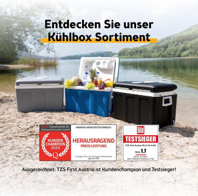 Minikühlschrank Kühlbox 45L elektrisch 12V 230V Anschluss 6°C bis 50°C für Auto &amp; Steckdose – Thumbnail 6