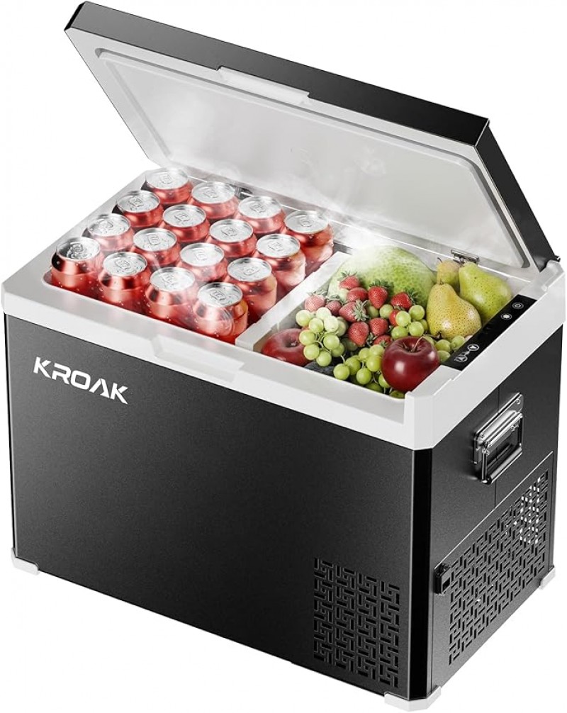 Tiefkühlbox 40L Kühlbox Dual Zone minus 20°C bis plus 20°C mobiler Campingkühlschrank Tiefkühltasche
