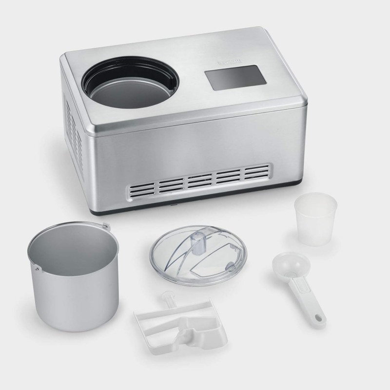 Creammaker Eismaschine Cream Maker 2 l mit Joghurtfunktion Edelstahl 180 Watt mit 2 x 2 L Behälter – Thumbnail 7