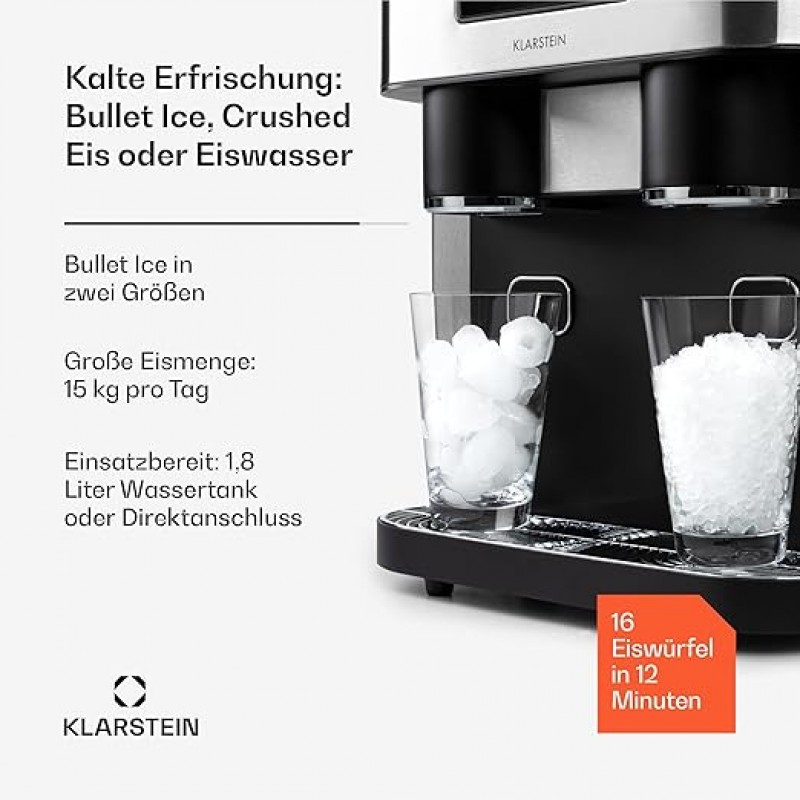 Eiswürfel-Maschine Mini-Eiswürfelmaschine 1,8 L Eiswürfelbereiter Crushed Ice und Bullet Ice – 2