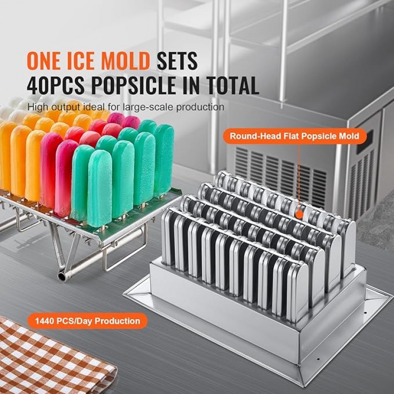 Eis am Stil Maschine Eisbereiter gewerbliche Eismaschine 40 Stück Edelstahl-Eismaschine für Eis – Thumbnail 6