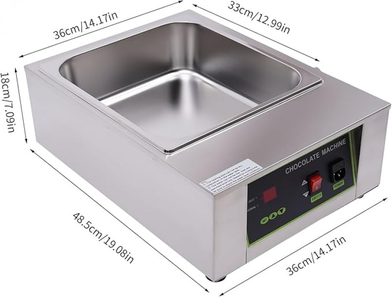 Schokoladenschmelztopf 1000 Watt 0-95 °C einstellbar kommerzieller 8 kg Schokoladenbrunnen Wasserbad – 2