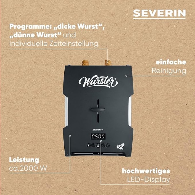 Wurstbräter Wurstgrill Wurstmaschine Wurstmaker schwarz abnehmbare Wurstablage [Energieklasse B] – 4