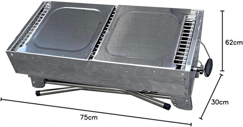 Standgrill Schaschlikgrill Family Grill klappbaren Füßen Döner- und BBQ Holzkohlegrill Säulengrill – 3