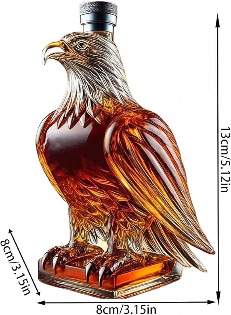 Whiskyflasche Adler Eagle Whisky-Dekanter Tischdekor Dekoration Whisky Eagle Glas-Dekanter Präsent – Thumbnail 6