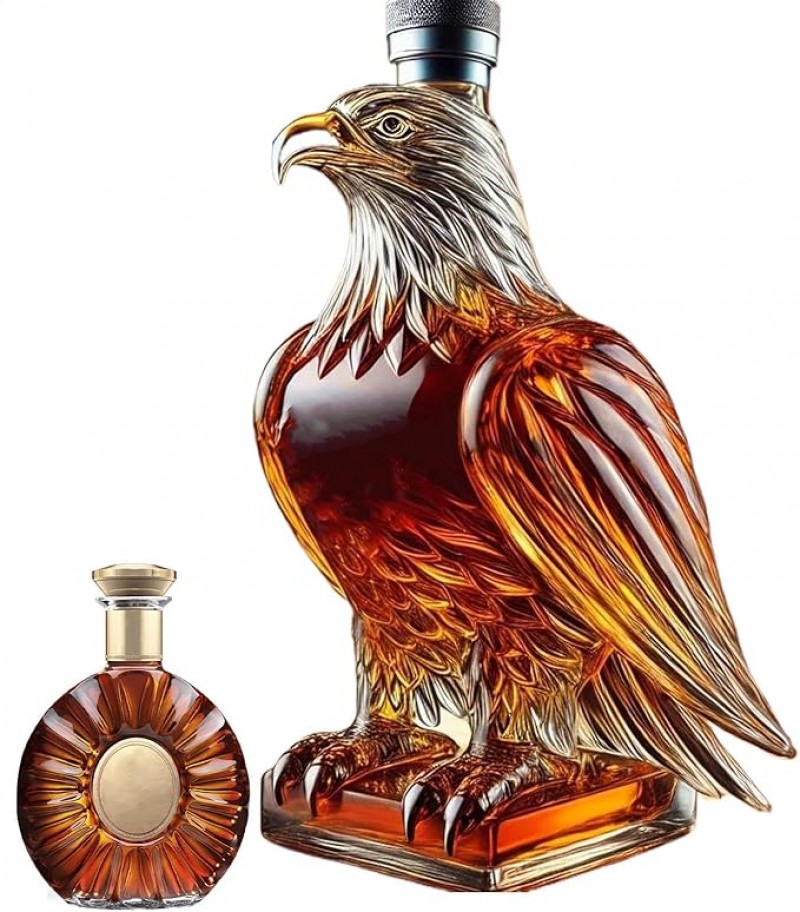 Whiskyflasche Adler Eagle Whisky-Dekanter Tischdekor Dekoration Whisky Eagle Glas-Dekanter Präsent