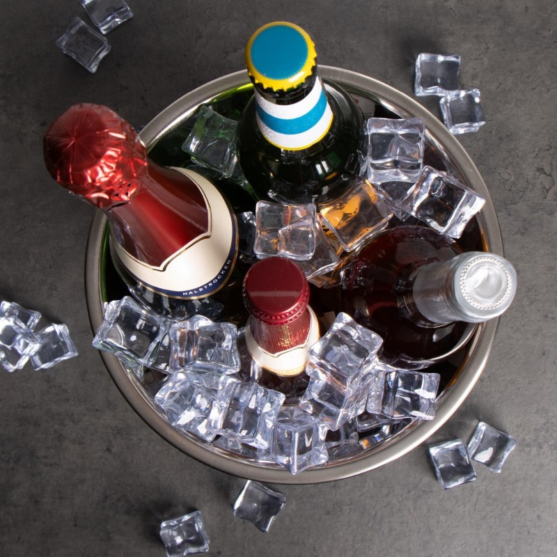 Weinkühler Sektkühler Eiswürfelbehälter edles glattes schwarzes Design zum Kühlen von Sekt Wein – Thumbnail 7