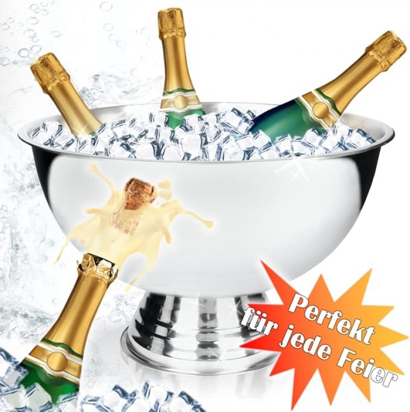 Sektschale Champagnerkühler Früchtekühler Edelstahlschale Getränkekühler Sektkühler Weinkühler – 4