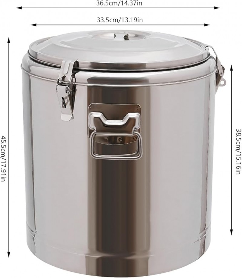 Transportbehälter Thermobehälter 32L für Speisen und Getränke Profi Gastro Edelstahl mit seitlichen 