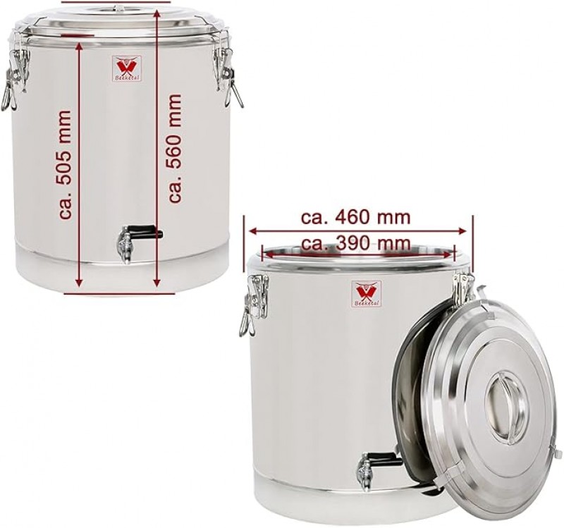 Speisetransportbehälter Transport-Thermobehälter 52,5 L mit Ablasshahn Speisen und Getränke Gastro – 3