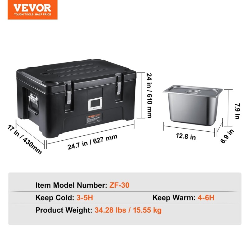 Isolierbox isolierte Thermobox Speisebehälterträger Isobox Speisewärmer 30 L für Gastronomie tragbar – Thumbnail 6