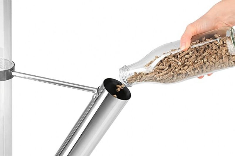 Feuerrohr Edelstahl Pelletfackel dekorative Feuersäule für Garten &amp; Terrasse raucharme Pelletfackel  – 3