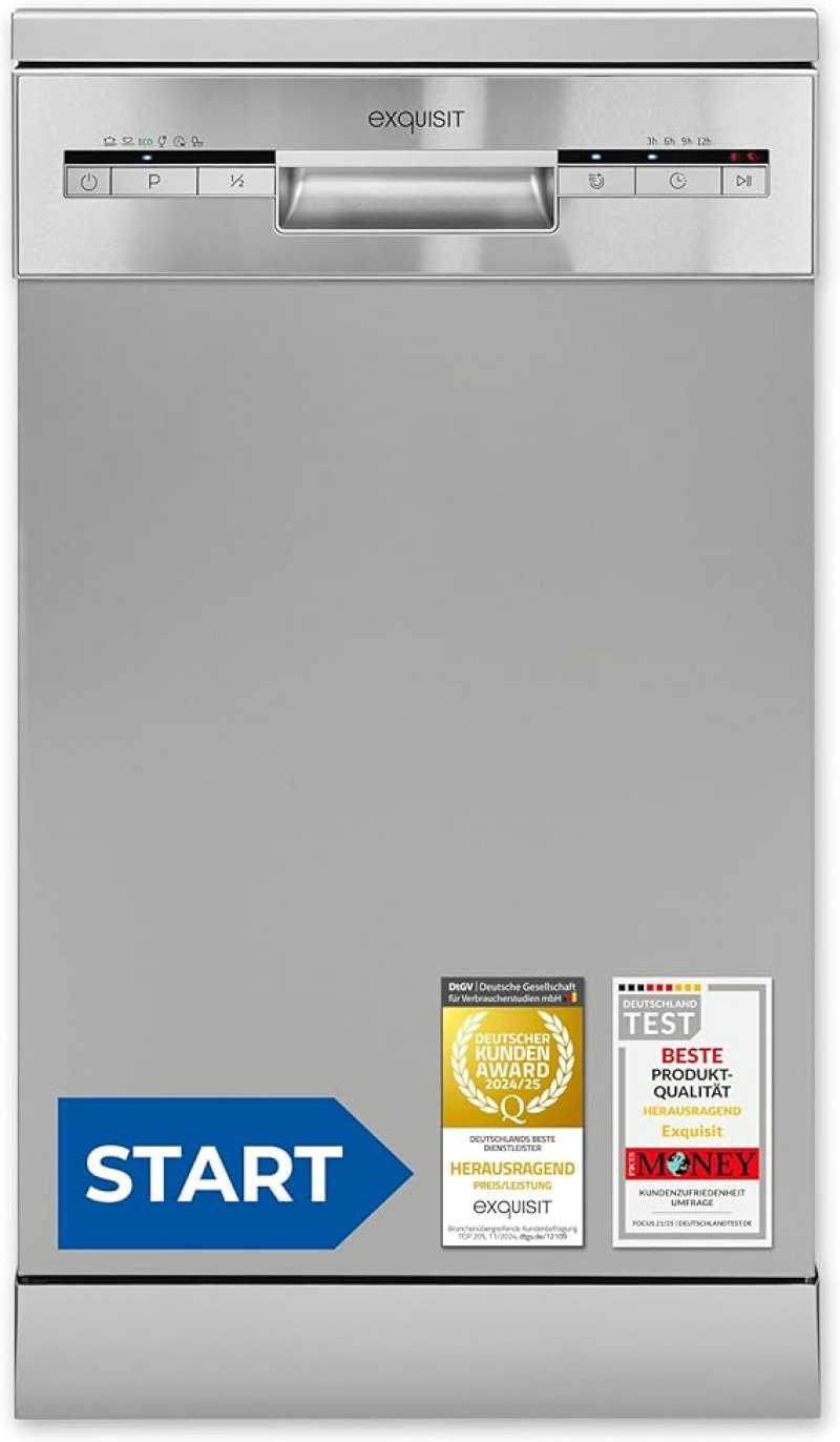 Geschirrspüler Spülmaschine Geschirrspülmaschine 45 cm 9 Maßgedecke 9 Liter Startzeitvorwahl Power+  – 2