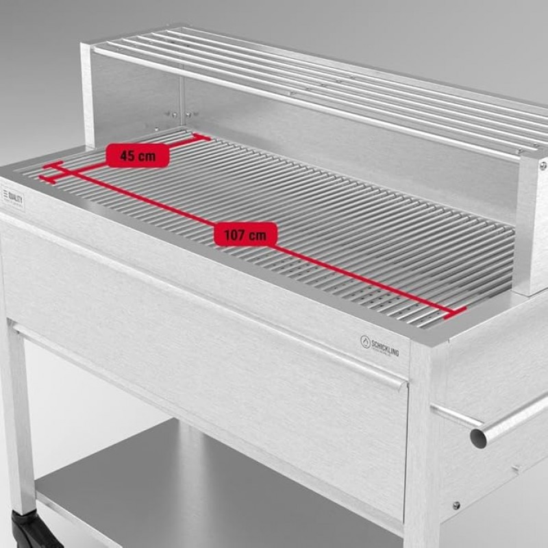 Gastrogrill Gastro Holzkohlegrill Profigrill Edelstahlgrill XXL Grill Holzkohle 4 Lenkrollen 8 mm – 4
