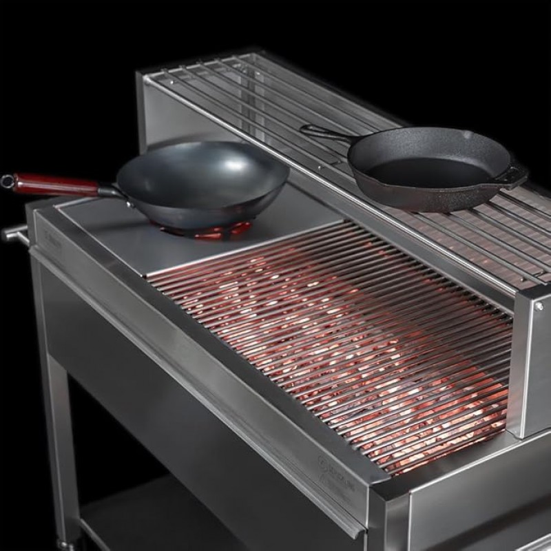 Gastrogrill Gastro Holzkohlegrill Profigrill Edelstahlgrill XXL Grill Holzkohle 4 Lenkrollen 8 mm – 5