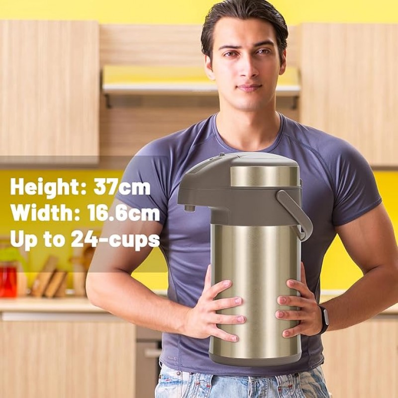 Pumpkanne 4l Thermoskannen Kaffeespender Kanne Kaffeekanne 4,0 Liter Edelstahl doppelwandige – 5