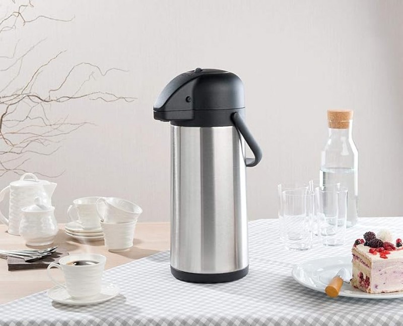 Vakuumisolierkanne 2 x 5 L Isolierkanne Pumpkanne 2er-Set Kaffeekanne doppelwandig mit Pumpsystem – 2