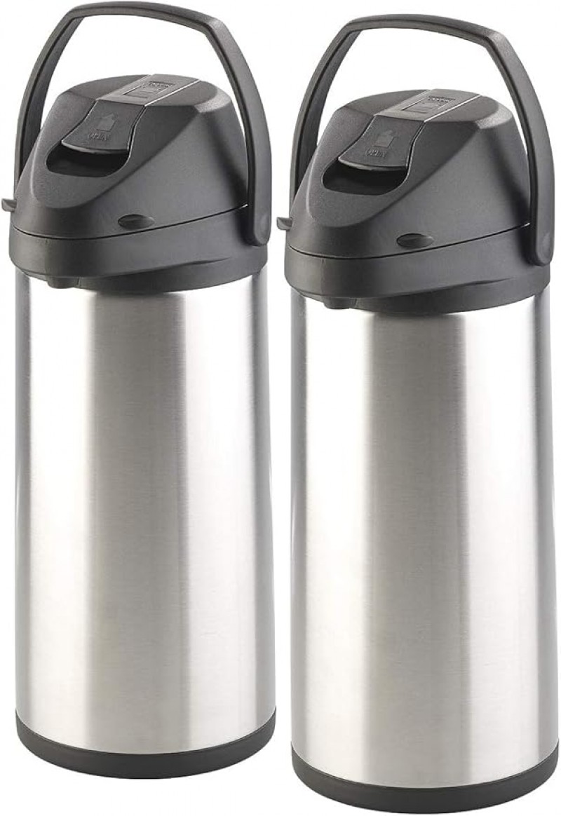 Vakuumisolierkanne 2 x 5 L Isolierkanne Pumpkanne 2er-Set Kaffeekanne doppelwandig mit Pumpsystem