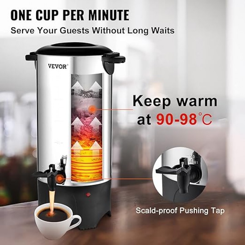 Heißgetränkespender Kaffee-Heißwasserspender Warmhaltebehälter Safteimer Glühweinkessel Glühweinkoch – 5