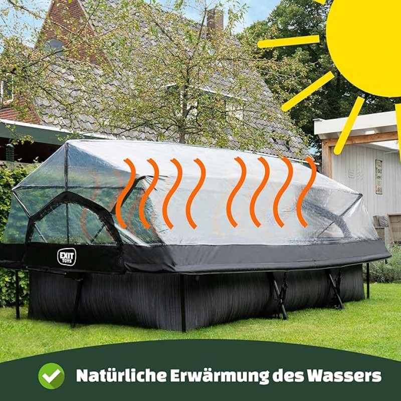 Schwimmbecken Swimmingpool Gartenpool Holzpool mit Multifunktionsabdeckung 300 x 200 x 65 cm rechtec – Thumbnail 6