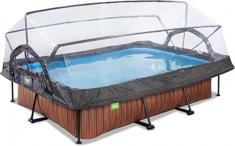 Schwimmbecken Swimmingpool Gartenpool Holzpool mit Multifunktionsabdeckung 300 x 200 x 65 cm rechtec – 2