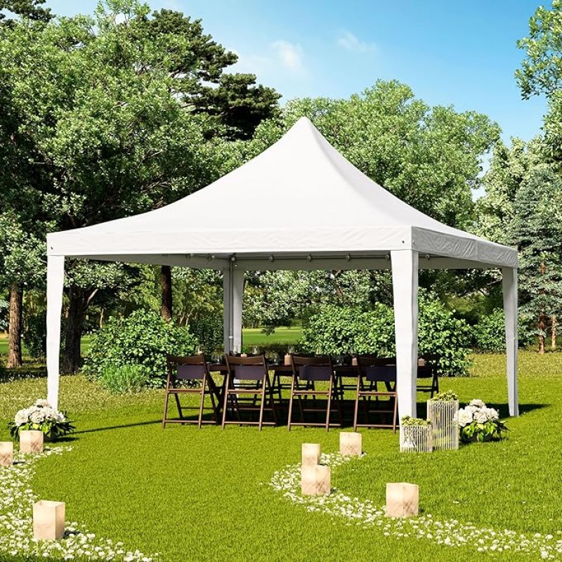 Pagodenzelt Pavillon Partyzelt Hochzeitszelt schneller einfacher Aufbau Fenstern robuste PVC-Plane – 3