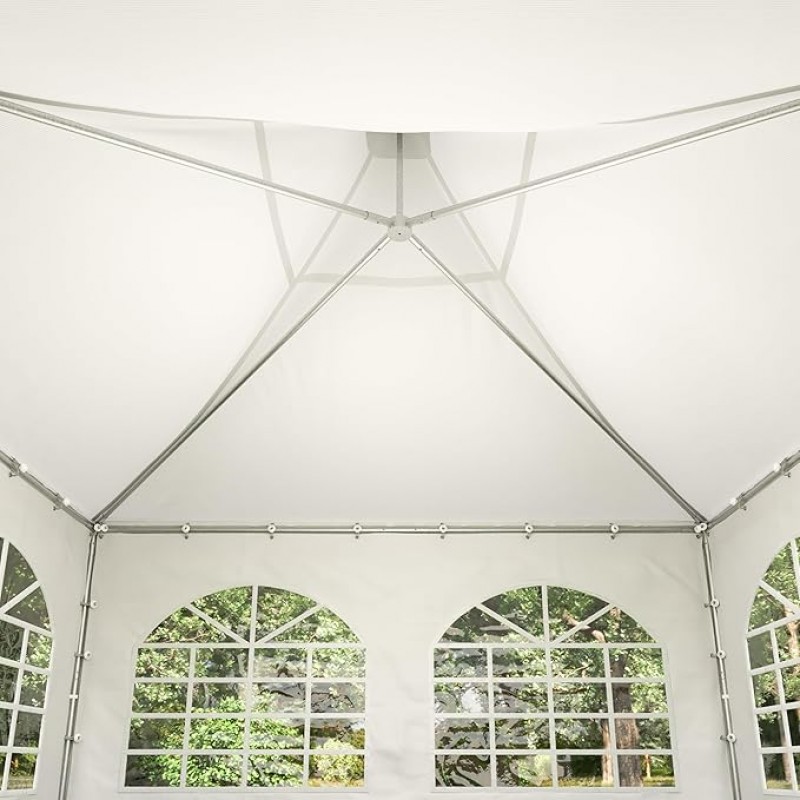 Pagodenzelt Pavillon Partyzelt Hochzeitszelt schneller einfacher Aufbau Fenstern robuste PVC-Plane – 4