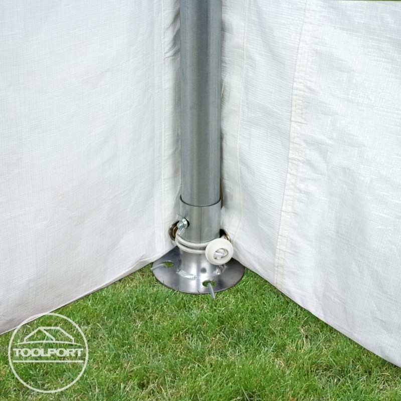 Bierzelt Partyzelt Pavillonzelt Festzelt Gartenzelt PE-Plane 450N wasserdicht grau/weiß 40 - 72 qm – Thumbnail 6