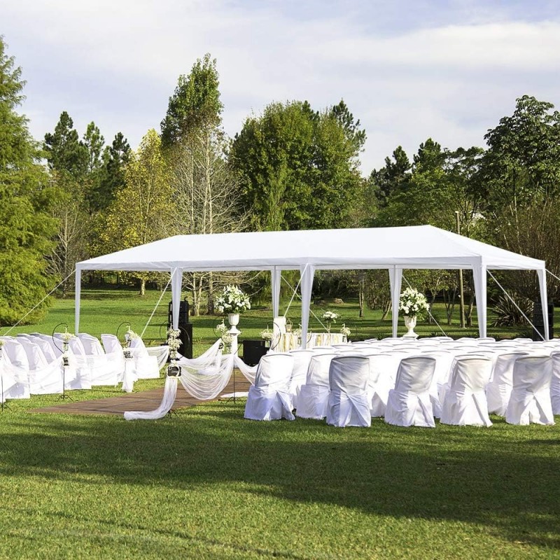 Hochzeitszelt Gartenpavillon faltbares Partyzelt Pavillon 3 x 9 m 27 qm wasserdicht mit 8 Wänden UV-