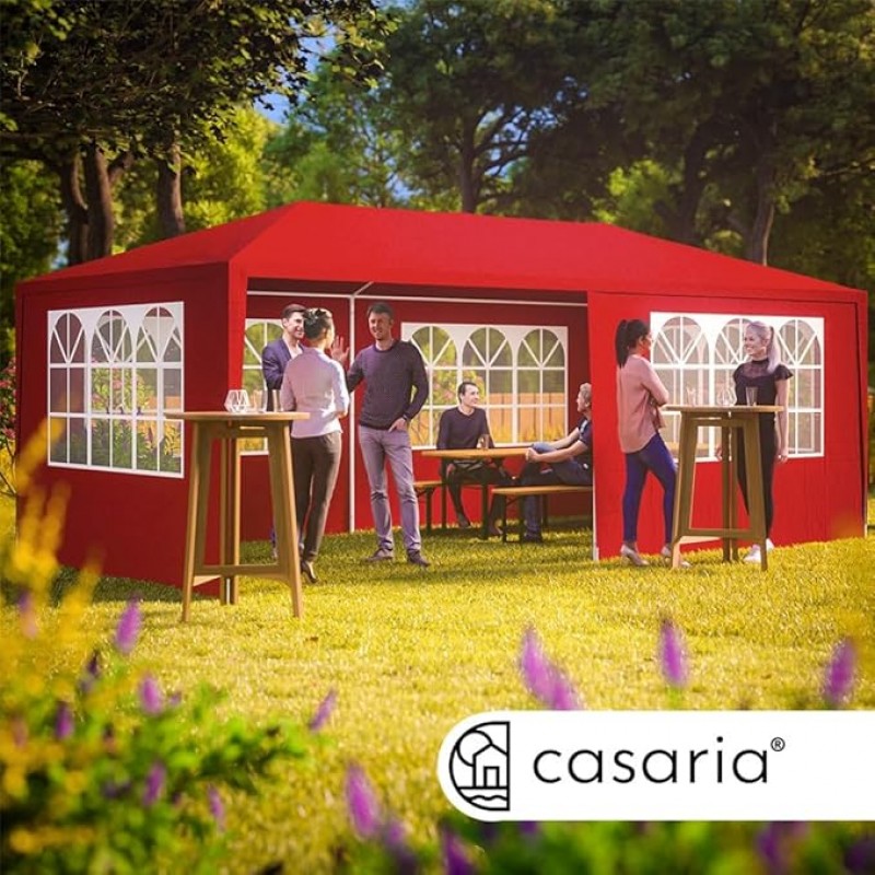 Festzelt 3 x 6 Festivalzelt Partyzelt Gartenzelt Pavillon UV-Schutz 18 m² Dachösen Fenster – 2